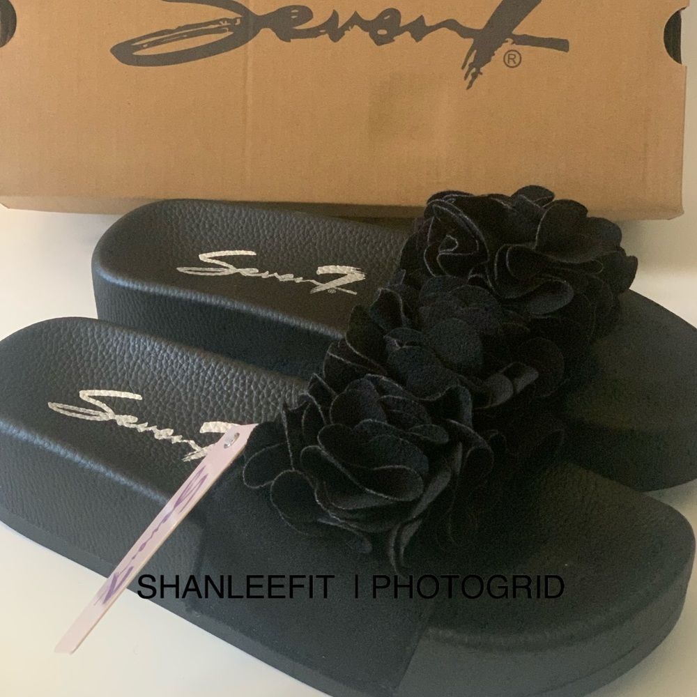 Black Ruffle Didi Slide New In Box With Tags - Picture 3 of 4